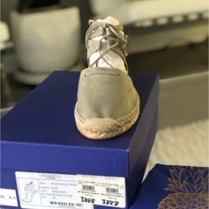 Aquazzura Brand Bew Lacey Suede Espadrilles in size 38